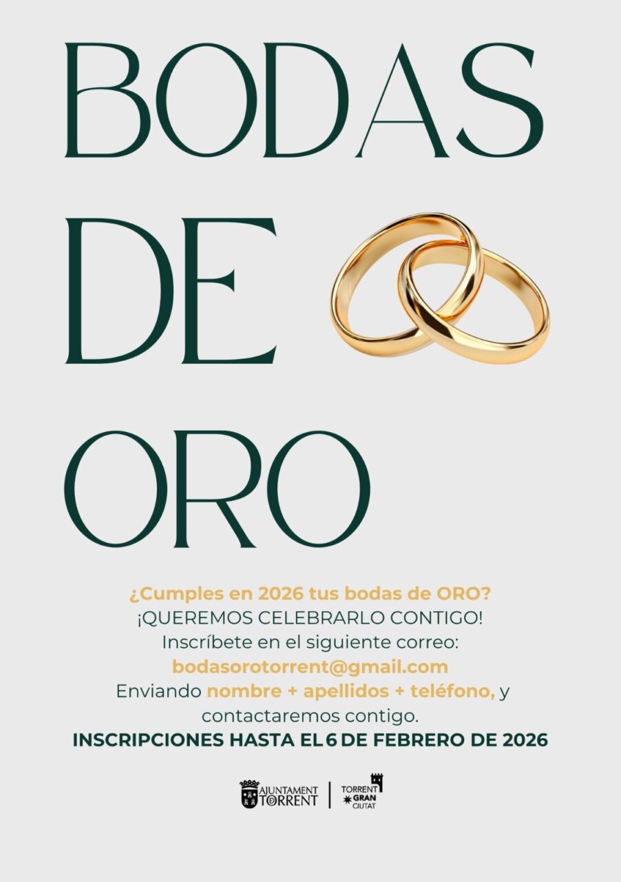 Cartel de celebración de Bodas de Oro en Torrent 2026