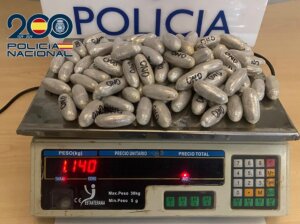 Cápsulas de heroína confiscadas en el aeropuerto de Manises