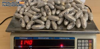 Cápsulas de heroína confiscadas en el aeropuerto de Manises