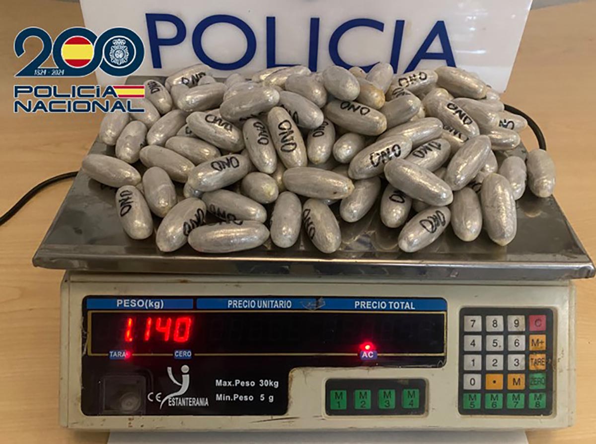Cápsulas de heroína confiscadas en el aeropuerto de Manises