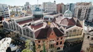 Vista aérea de la cubierta del Mercado Central de Valencia