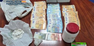 Intervención policial con dinero y drogas en Valencia