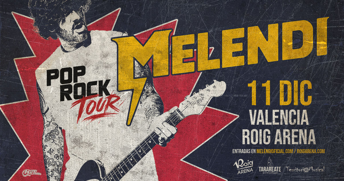 Cartel del concierto de Melendi en Roig Arena el 11 de diciembre