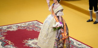 Exaltación de Carmen Prades como Fallera Mayor de Valencia en el Palau de la Música.