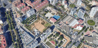 Vista aérea de la parcela destinada al Conservatorio Profesional de Danza en Safranar.