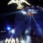 Espectáculo de luces y fuegos artificiales en Valencia