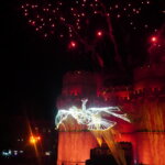 Espectáculo de luces y fuegos artificiales en Valencia
