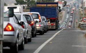 Retenciones de tráfico en la A-7 a causa de un accidente.