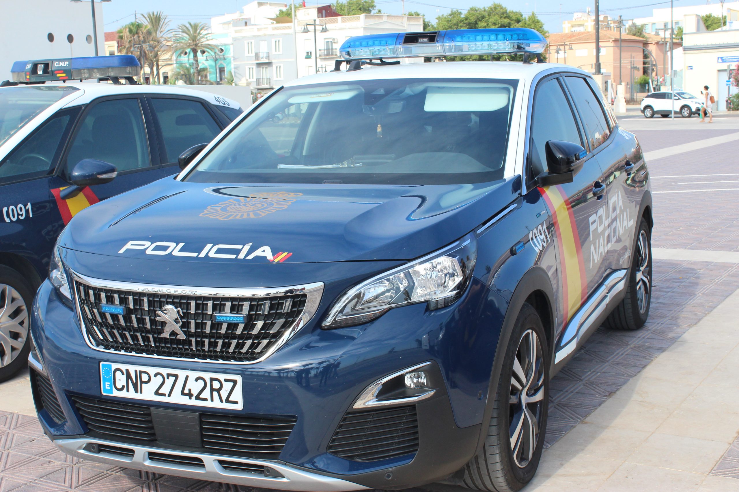 Vehículo de la Policía Nacional en una intervención en Valencia