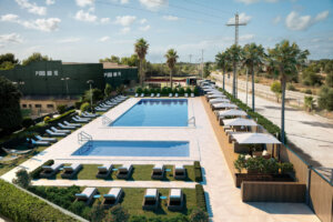 Vista aérea de las nuevas piscinas en Aspresso Valencia