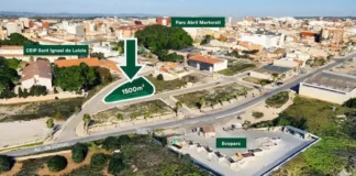 Vista aérea del solar destinado a viviendas de alquiler en Picassent