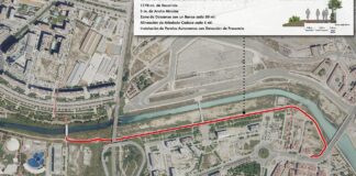 Mapa del nuevo carril bici y peatonal en el Jardí del Túria