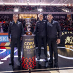 Entrenadores y trofeo de la Copa de la Reina 2026 en Tarragona