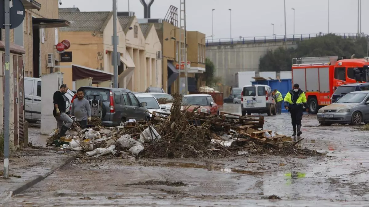 Obras de encauzamiento en el barranco de Picassent tras lluvias intensas