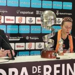 Rubén Burgos y Raquel Carrera en conferencia tras la Copa de la Reina