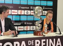 Rubén Burgos y Raquel Carrera en conferencia tras la Copa de la Reina