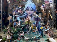 Falla infantil Espartero-Ramón y Cajal con figuras coloridas y detalles artísticos