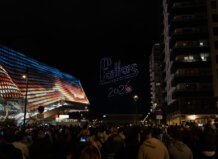 Más de 25.000 personas asisten a los tres espectáculos de drones organizados por el Roig Arena Espectáculo de drones en el Roig Arena durante las Fallas 2026