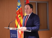 Juanfran Pérez Llorca durante su discurso como president de la Generalitat
