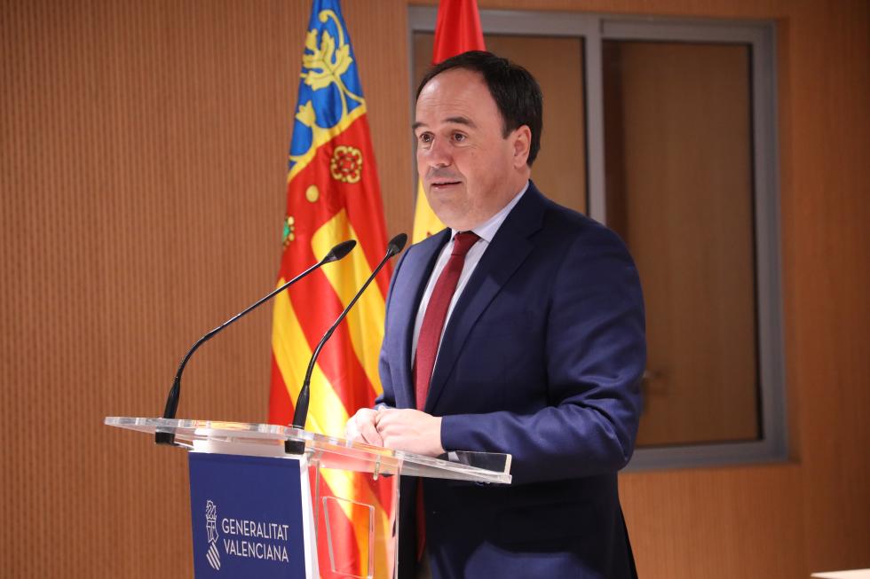 Juanfran Pérez Llorca durante su discurso como president de la Generalitat