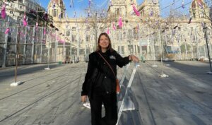 María José Lora en un evento de pirotecnia en València