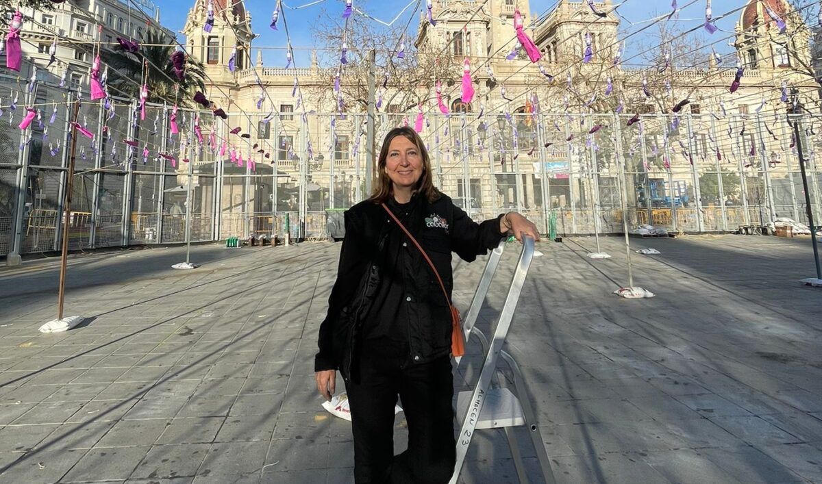 María José Lora en un evento de pirotecnia en València