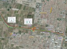 Mapa de las obras de mejora en la carretera CV-32 entre Museros y Massamagrell