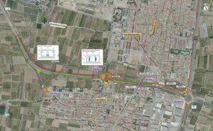 Mapa de las obras de mejora en la carretera CV-32 entre Museros y Massamagrell