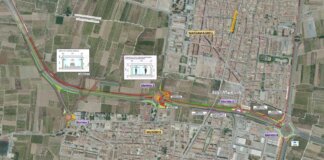 Mapa de las obras de mejora en la carretera CV-32 entre Museros y Massamagrell