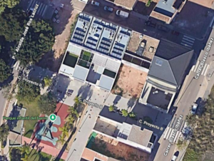 Vista aérea del nuevo paseo Guillem Agulló y Salvador en Foios