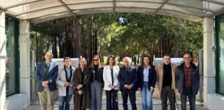 Grupo de representantes en la presentación de los sectores 17 y 18 del parque del Turia