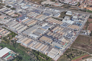 Vista aérea de los polígonos industriales en Paiporta