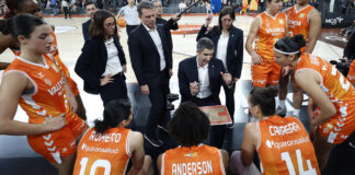 Entrenamiento del equipo femenino de Valencia Basket antes de la Copa de la Reina
