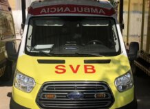 Ambulancia SVB en el lugar de un accidente de tráfico en Valencia