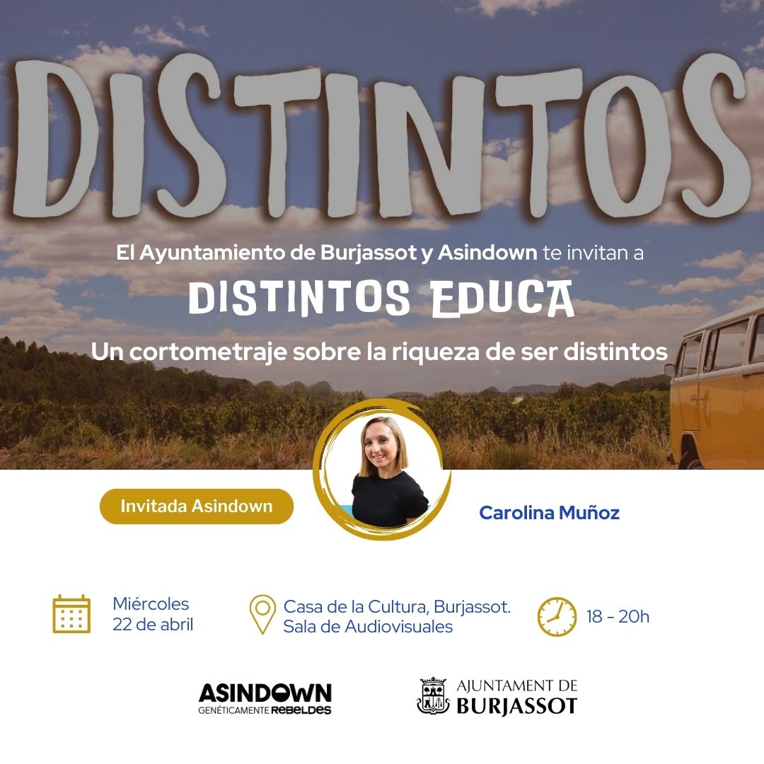 Cartel de la charla Distintos Educa en Burjassot