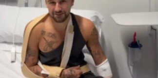 Dani Fernández en la cama del hospital tras una caída