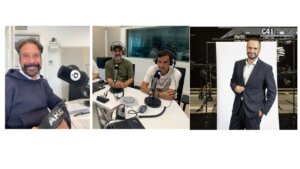 Presentadores de À Punt Ràdio en estudio de grabación
