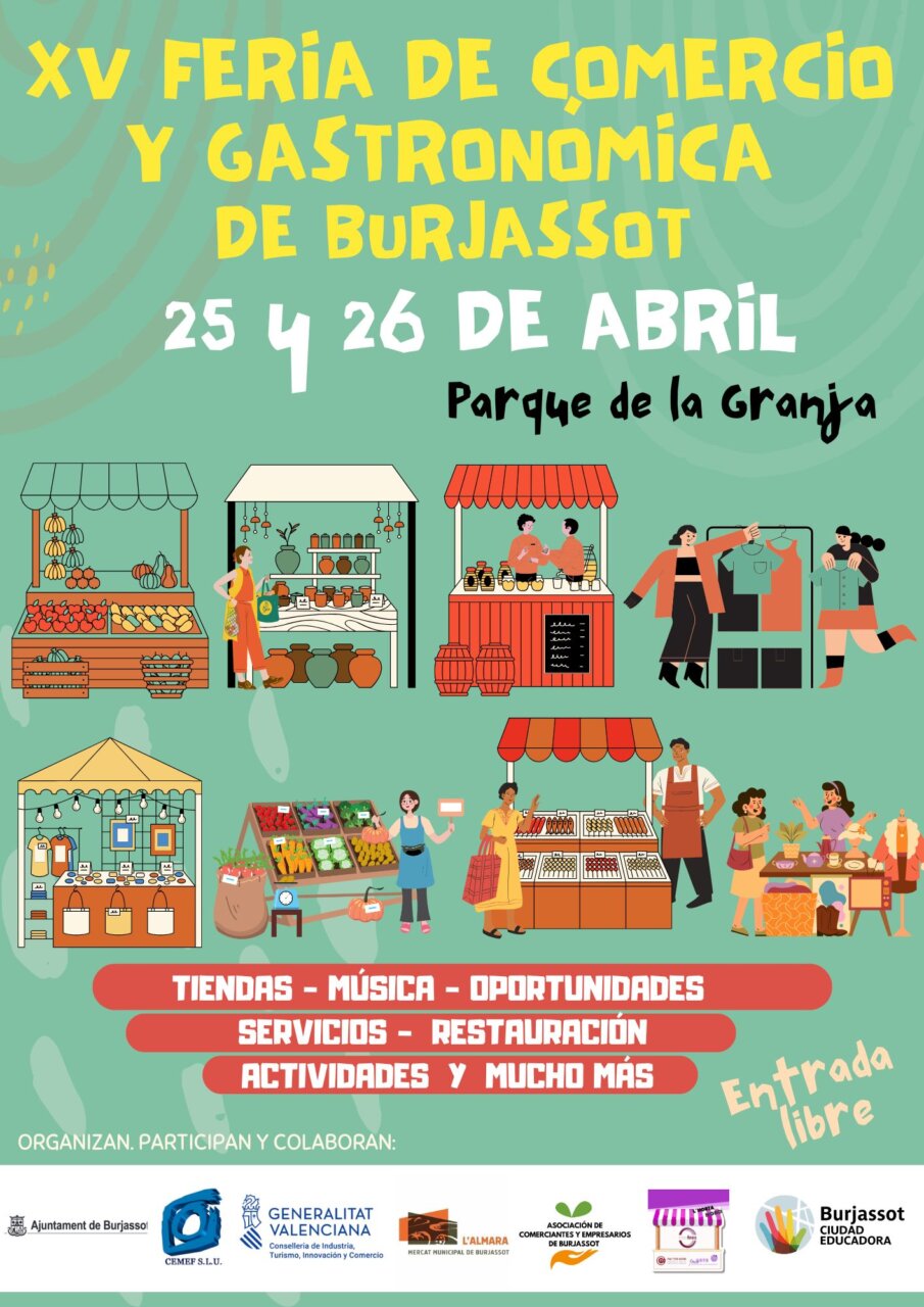 Cartel de la XV Feria de Comercio y Gastronómica de Burjassot