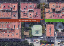 Mapa de les obres de millora al carrer Marqués del Túria de Picanya