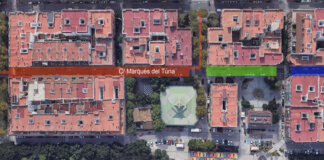 Mapa de les obres de millora al carrer Marqués del Túria de Picanya