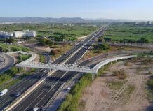 Vista aérea del nuevo carril bici en Massalfassar