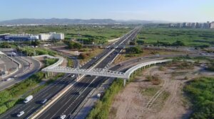 Vista aérea del nuevo carril bici en Massalfassar