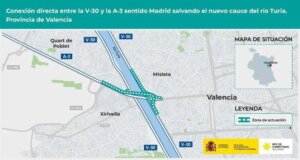 El nuevo puente mejorará la conexión entre la V-30 y la A-3 en Valencia.