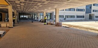 Vista del interior del nuevo IES La Patacona en construcción