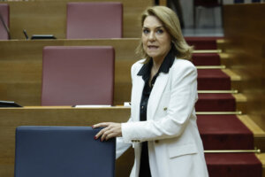 Susana Camarero en el parlamento durante una sesión.