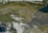 Imagen satelital mostrando la intrusión de polvo sahariano en Valencia