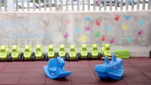 Área de juegos con juguetes en la escuela infantil Clara Campoamor