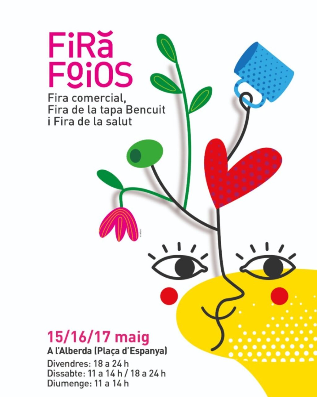 Cartel de la Feria Foios con detalles coloridos y fechas del evento
