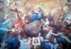 Pintura de José Vergara con ángeles y figuras religiosas
