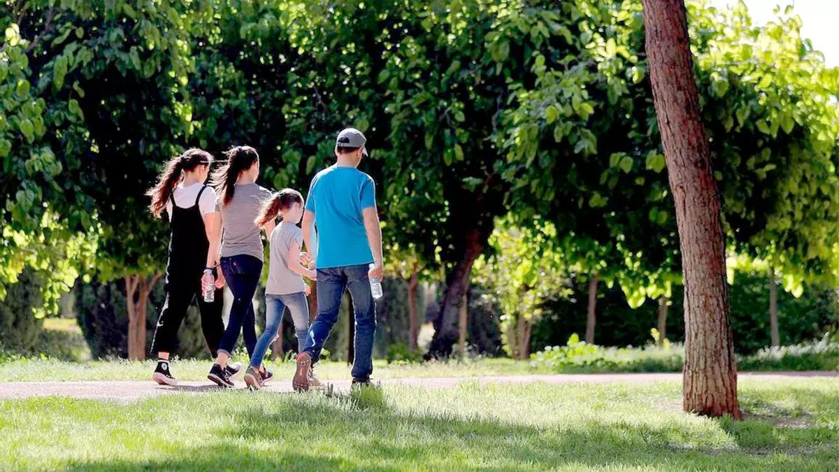 familia paseando